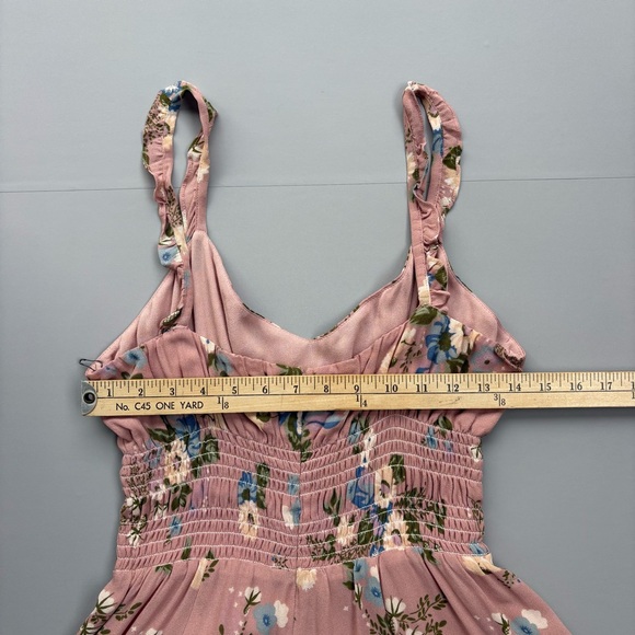 Reformation Size 12 Elyse Floral Mini Dress Smocked Waist Cottagecore Fairy - Picture 10 of 16